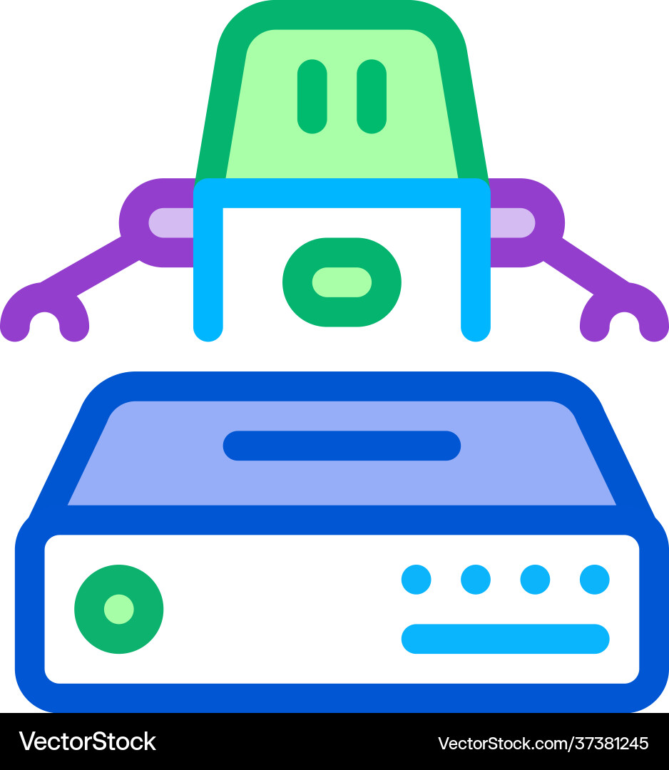 Automation machine learning color icon Automation machine learning color icon Vector Image