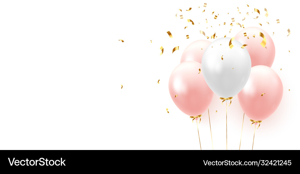 Background with festive realistic balloons Background with festive realistic balloons vector image