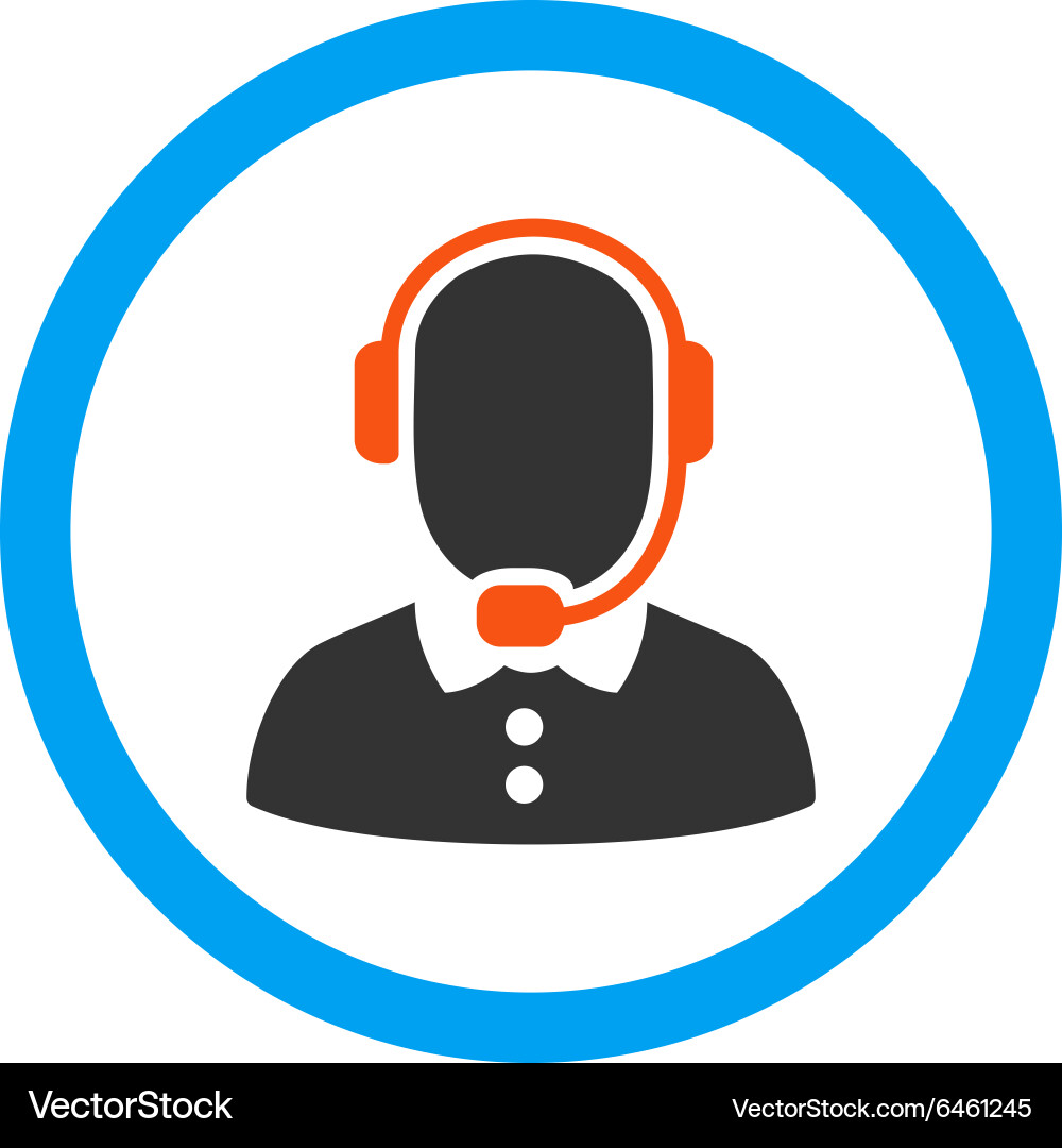Call center operator rounded icon vector image