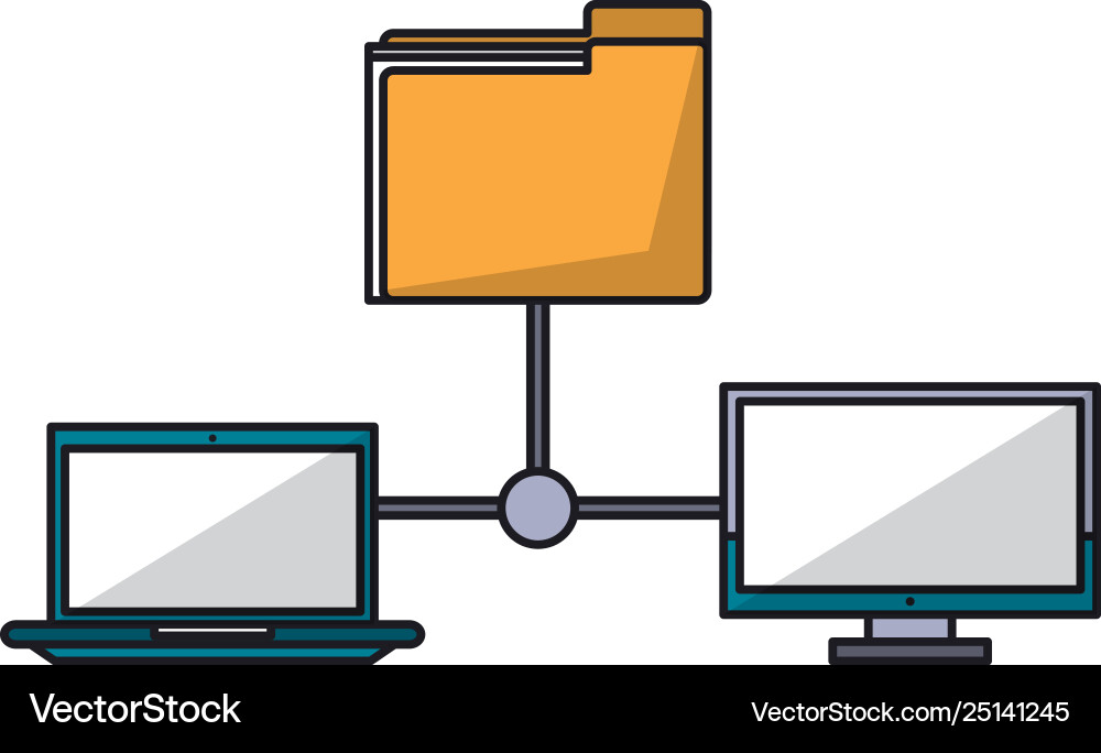 Computers and documents folder Computers and documents folder vector image