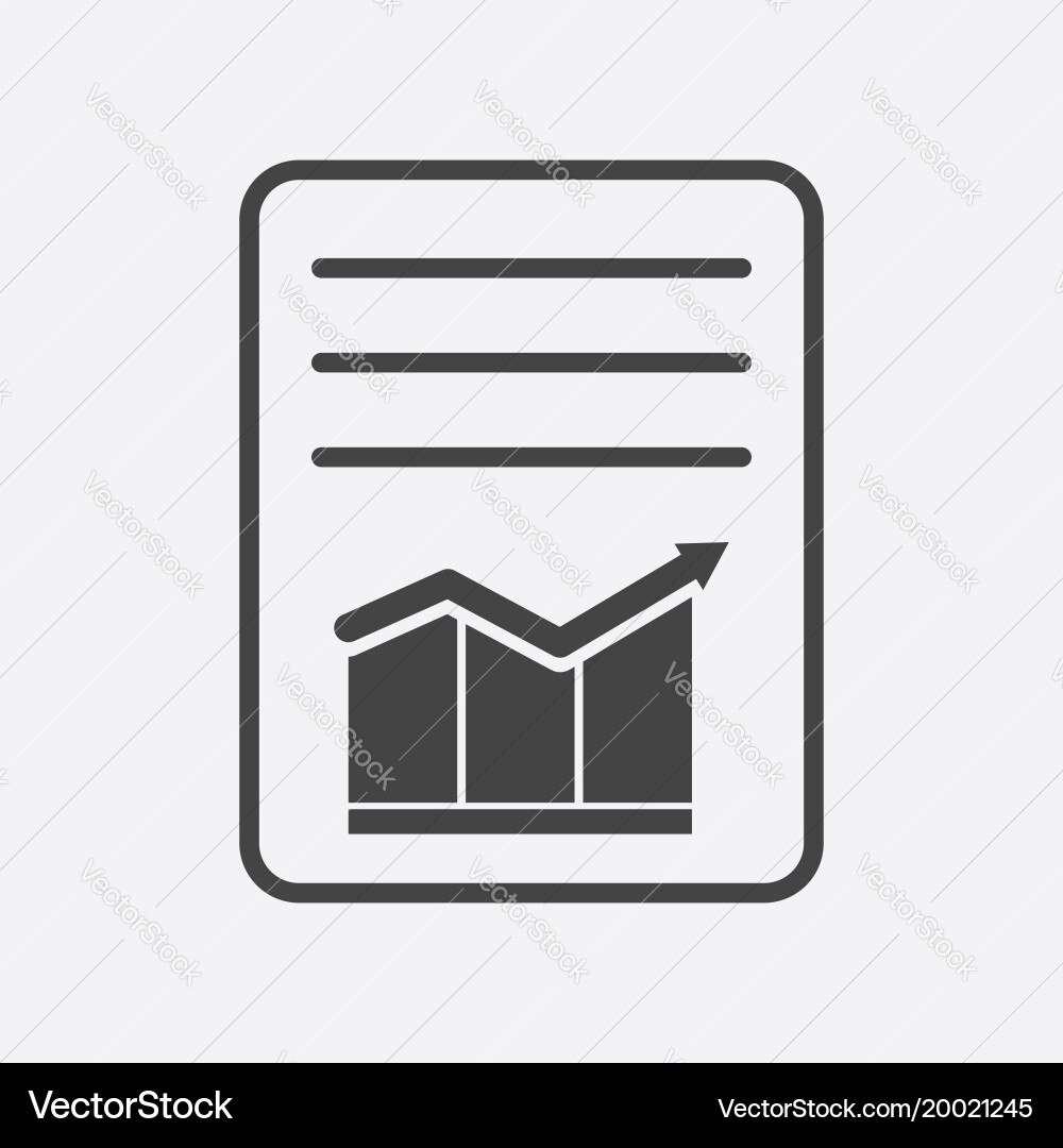 Document with chart symbol flat vector image