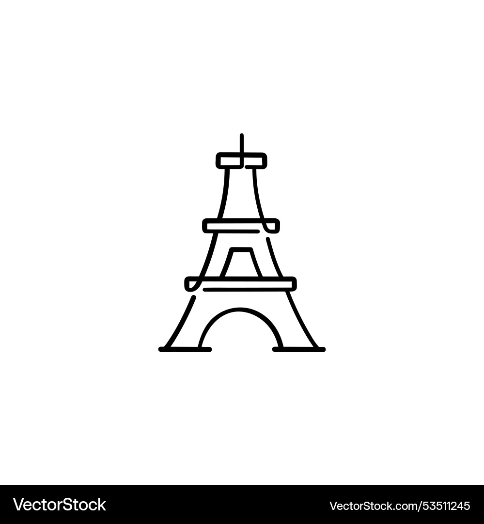 Eiffel tower line style icon design Vector Image