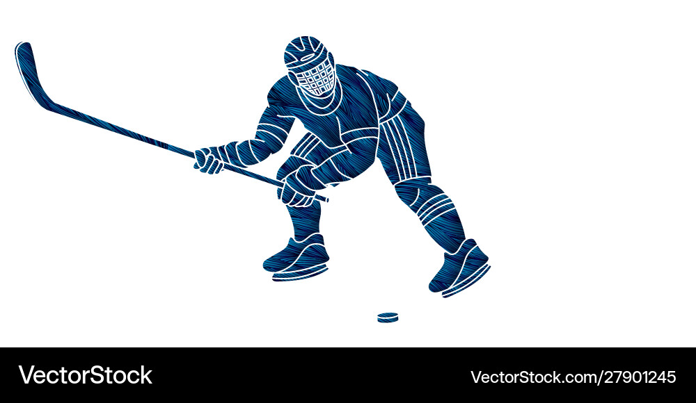 Eishockey Sport Spieler Cartoon Action Grafik Eishockey Sport Spieler Cartoon Action Grafik vektorbild