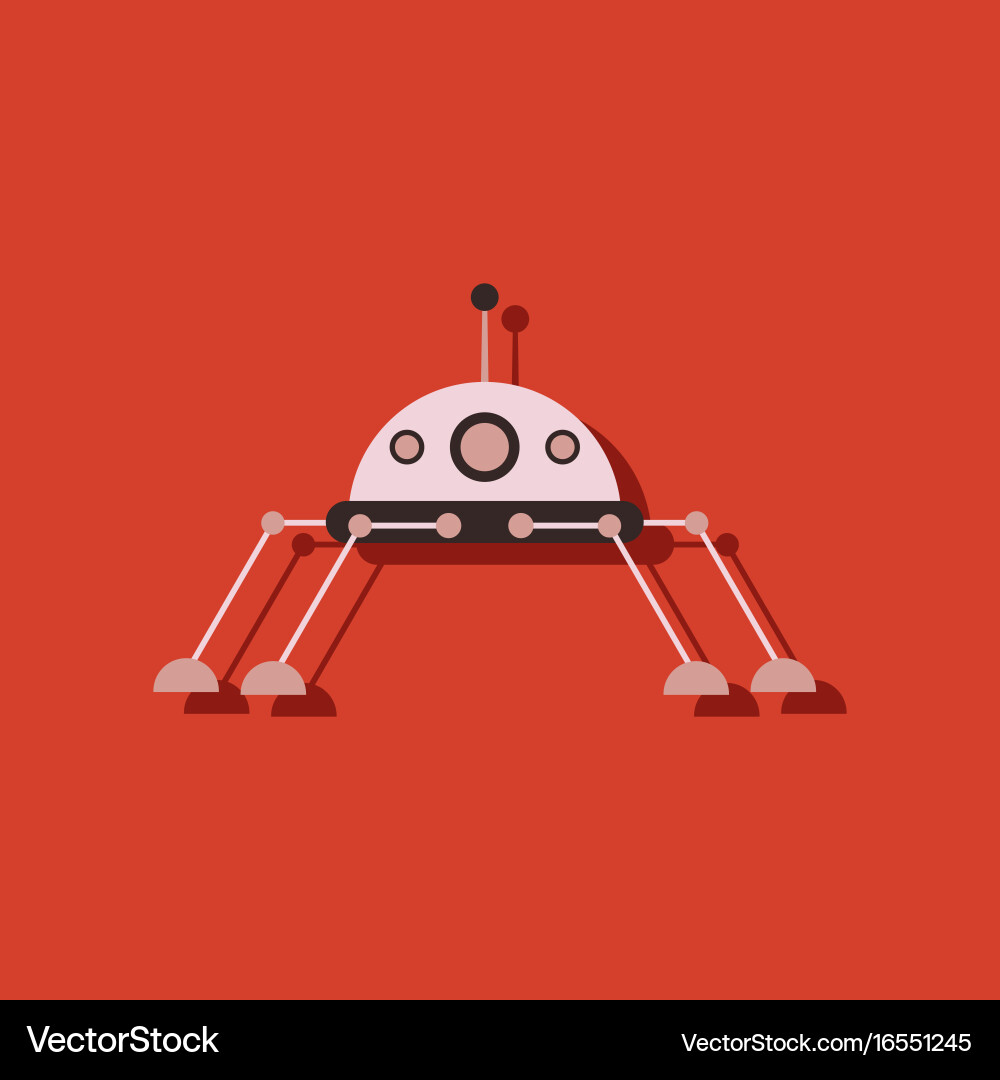 Flat icon design collection spaceship vector image