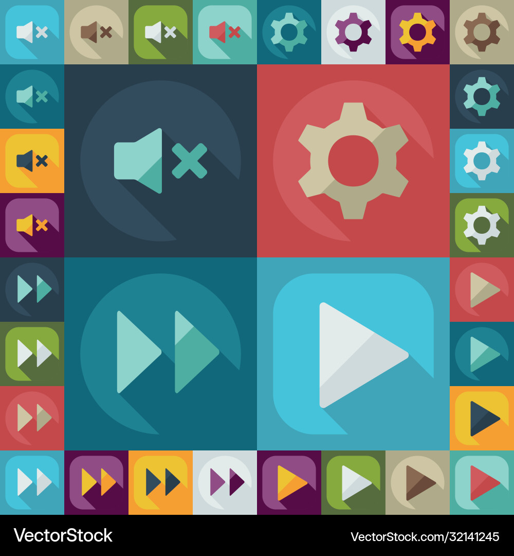 Flat modern design with shadow icon player vector image
