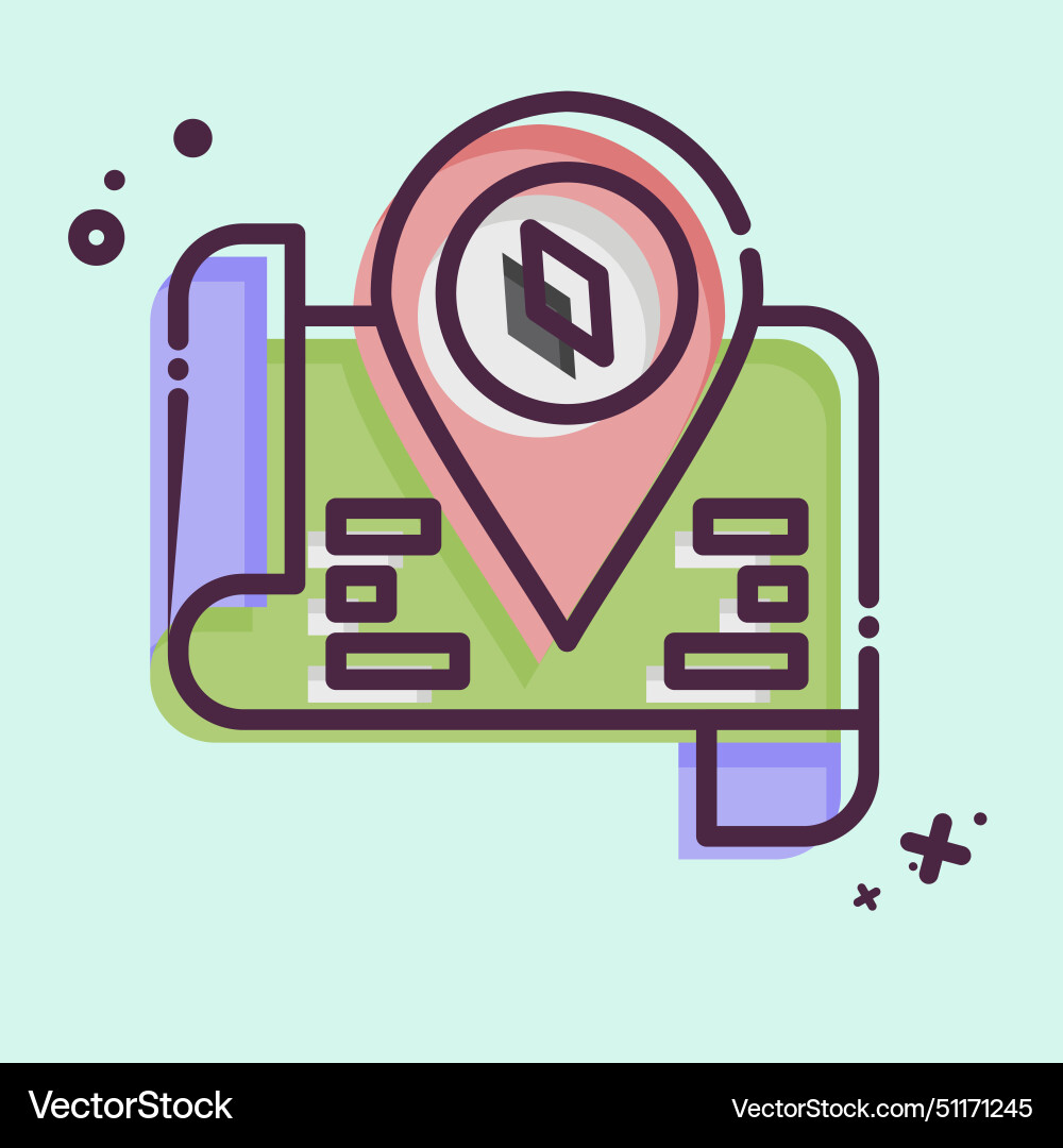 Icon tourist map related to hotel service symbol Icon tourist map related to hotel service symbol vector image