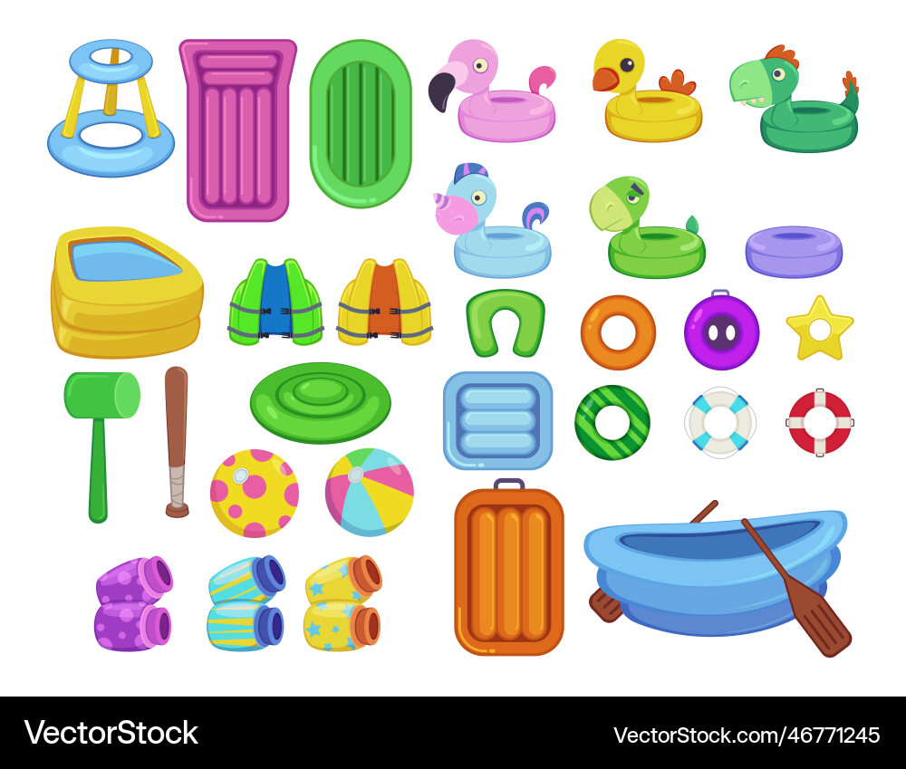 Inflatable objects for pool Inflatable objects for pool vector image
