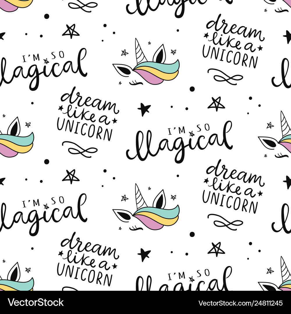 Magical Unicorn Pattern Vector Image