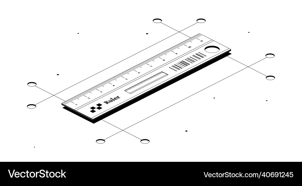Measuring tool ruler for measurement Vector Image
