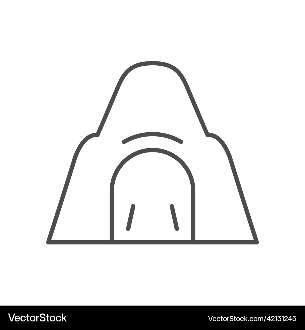 Mining pit line outline icon Vector Image