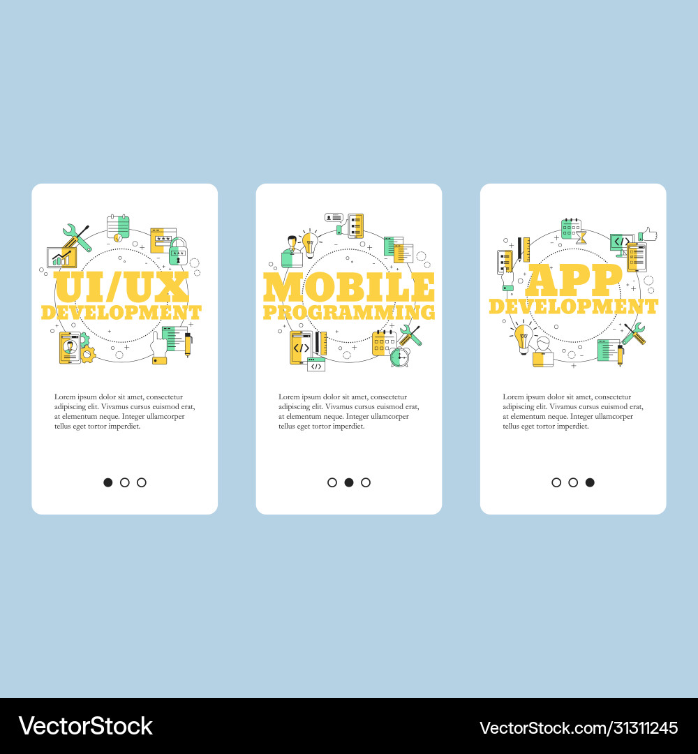 Mobile programming ui ux development and app Mobile programming ui ux development and app vector image