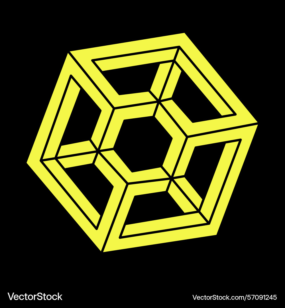 Optical illusion shapes impossible objects Vector Image