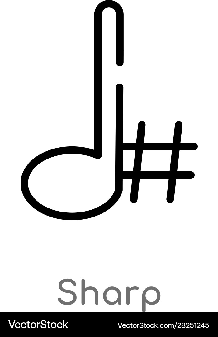 Outline sharp icon isolated black simple line vector image