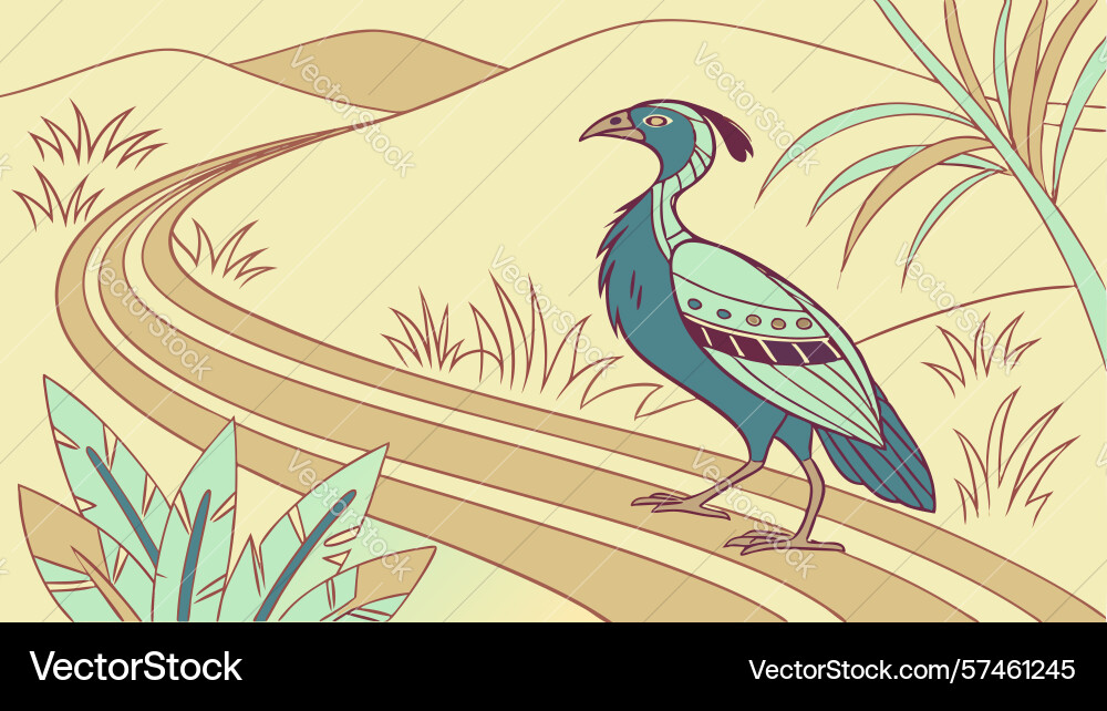 Path with camel tree desert oasis journey design Vector Image