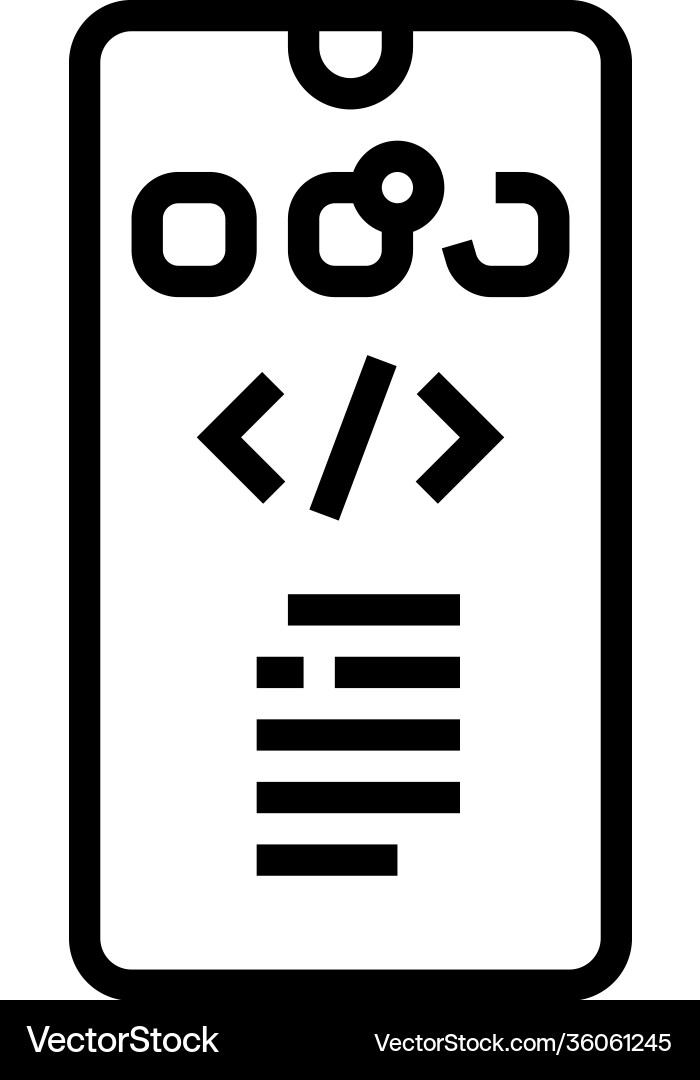 Phone application development line icon Vector Image