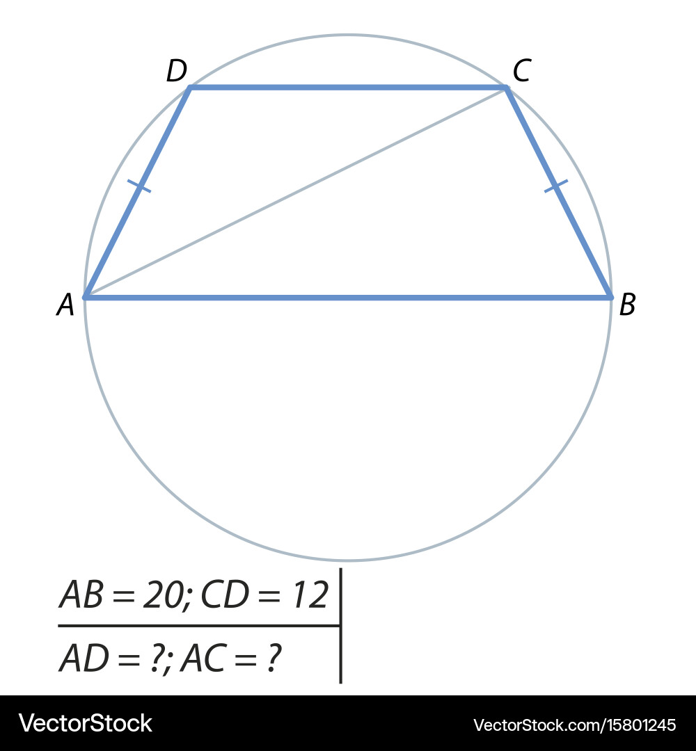 Problem of finding a diagonal and boko sides vector image