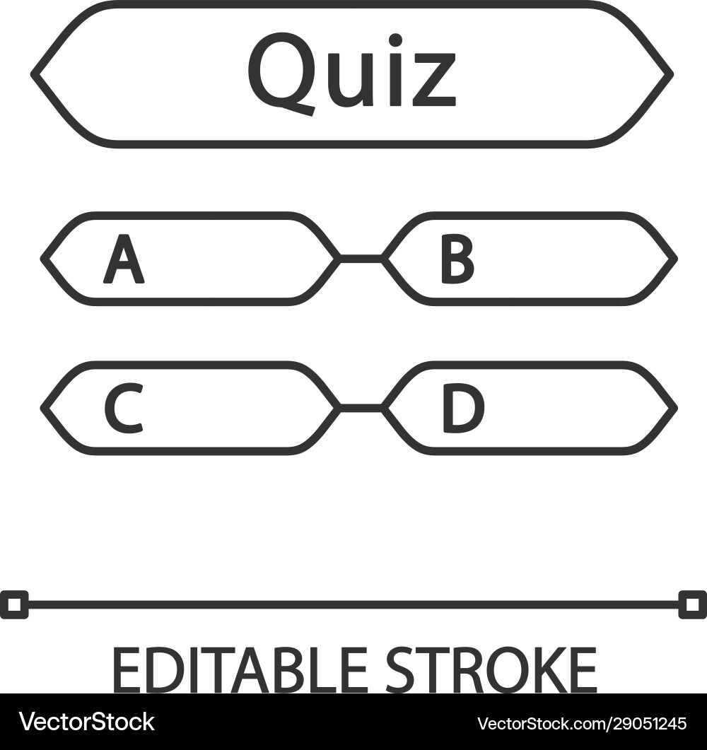 Quiz question linear icon Quiz question linear icon vector image