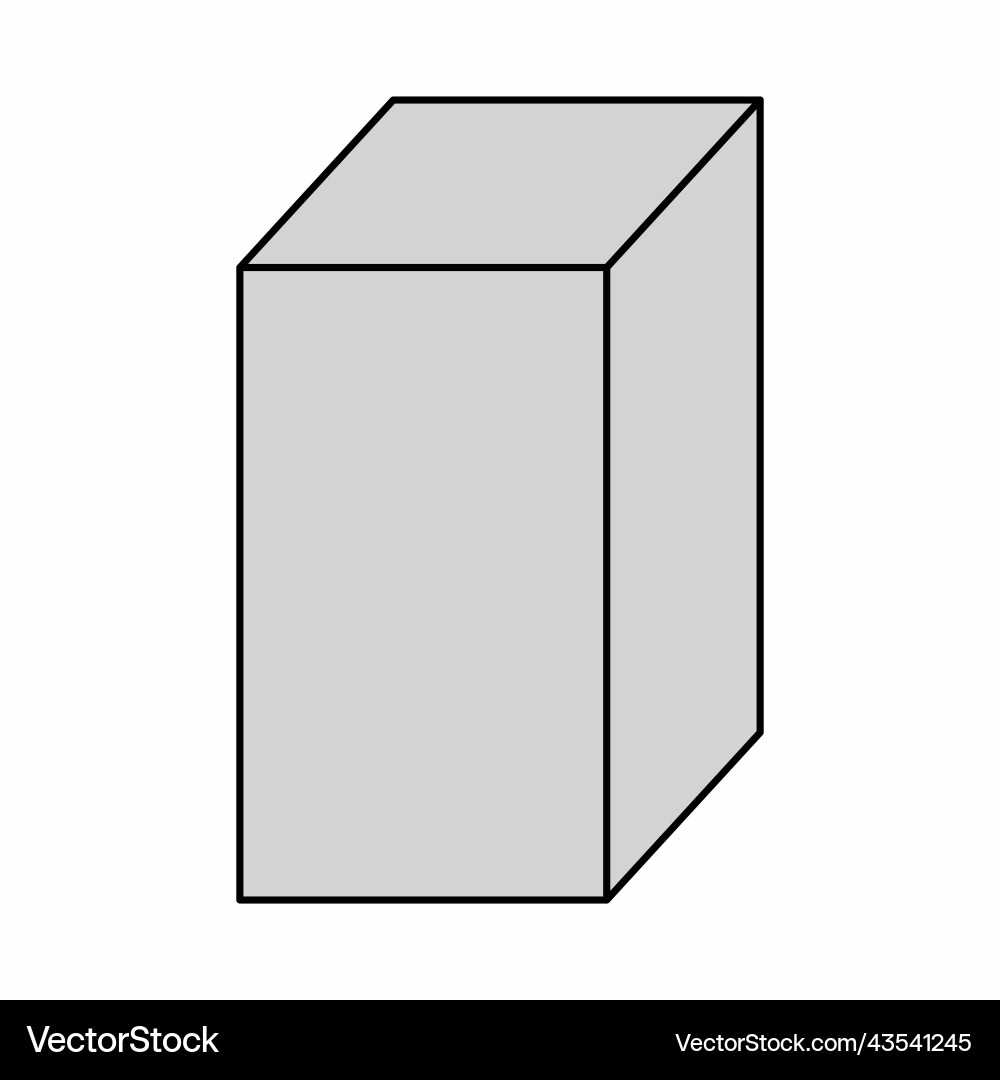Rectangular prism geometric shape Rectangular prism geometric shape vector image