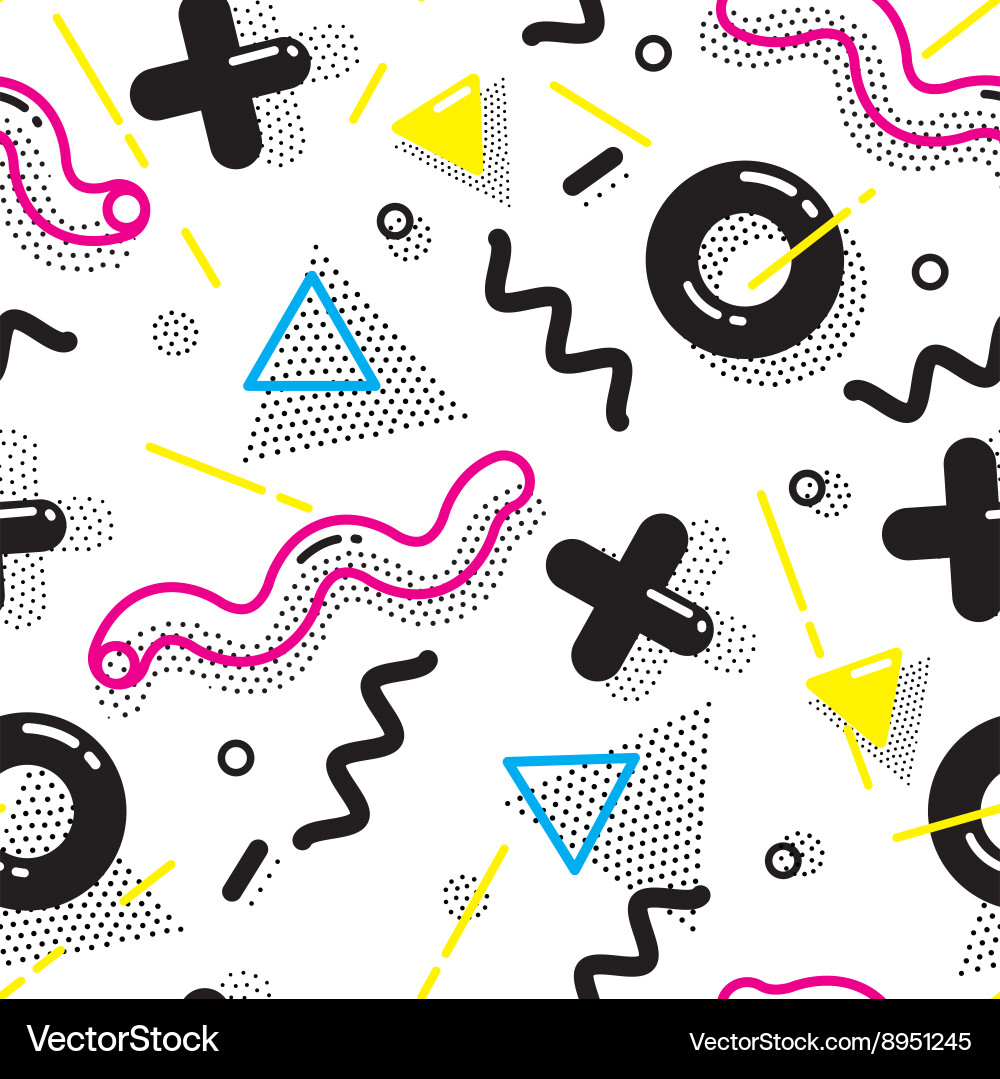 Retro Memphis Pointillism Pattern vector image