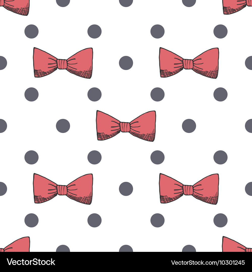 Seamless pattern background with handdrawn bows vector image