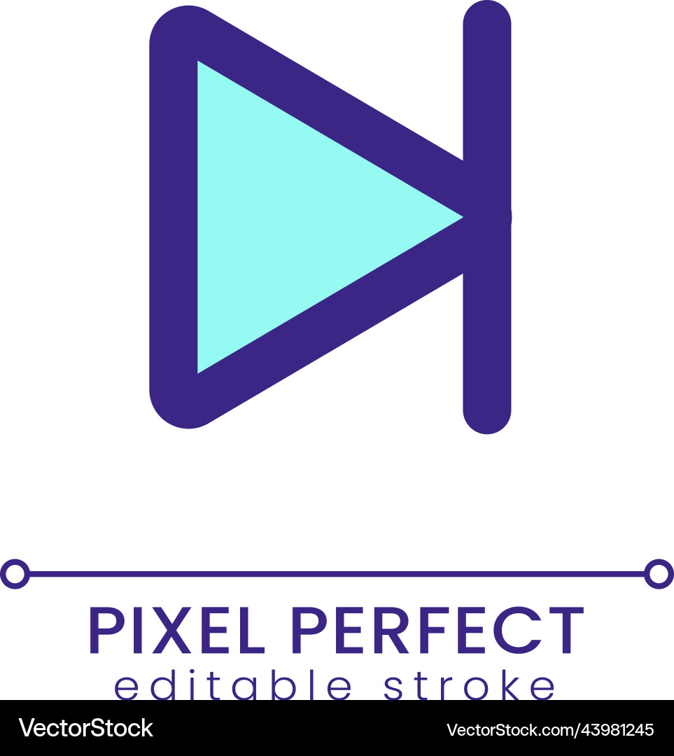 Skip to end pixel perfect rgb color ui icon Vector Image
