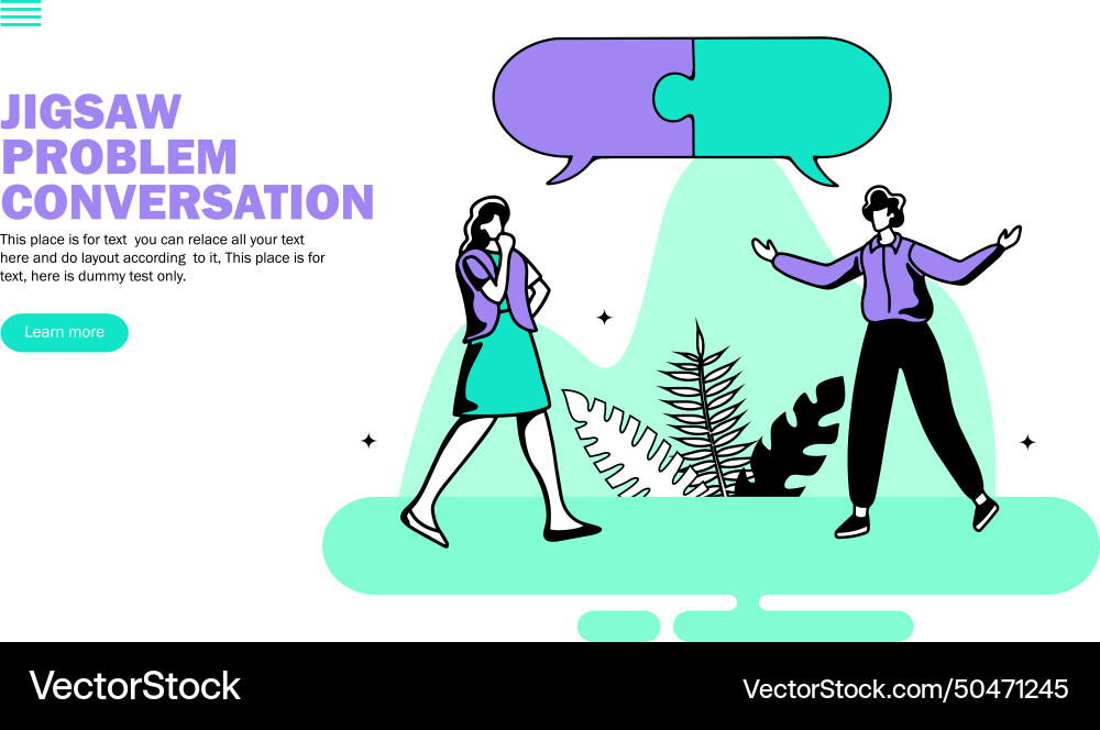 Team solving problem with jigsaw conversation Team solving problem with jigsaw conversation vector image