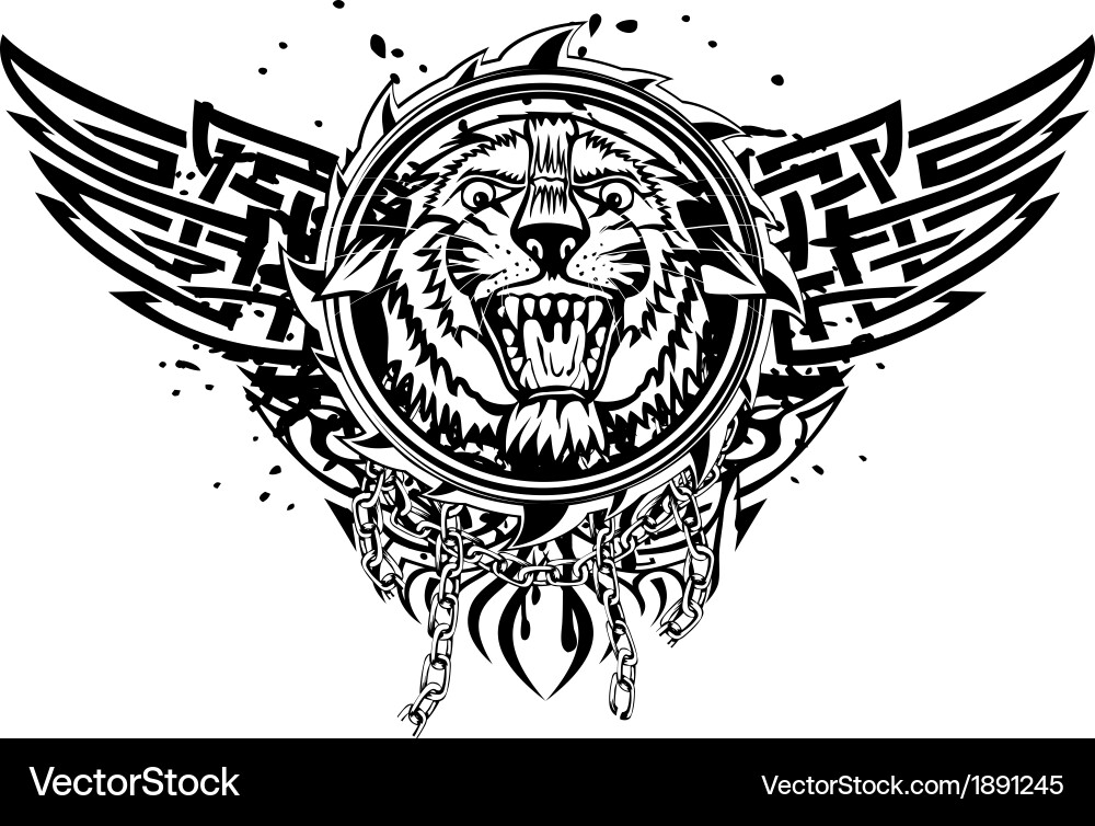 Tiger head and abstract patterns vector image