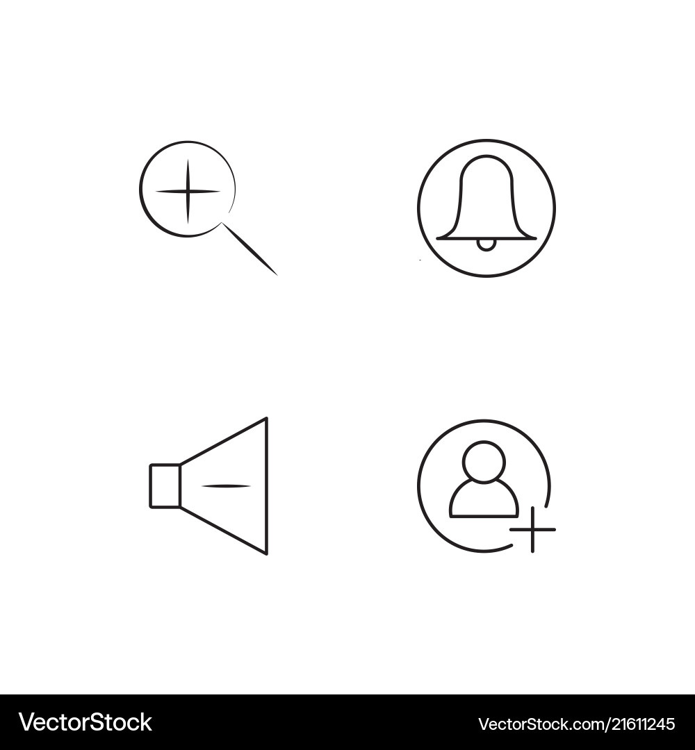 User interface linear icons set simple outline vector image