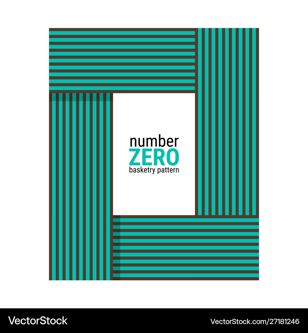0 - unique number shape design basketry pattern vector image