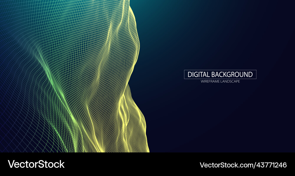 Abstract background with waves 3d surface vector image