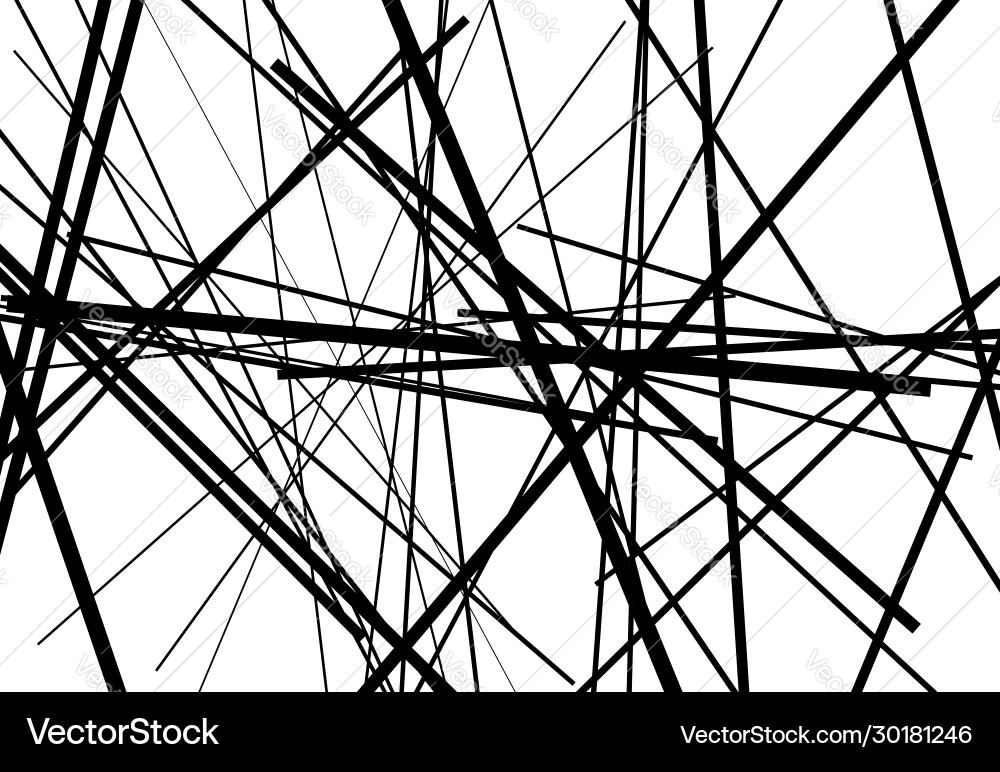 Abstract geometric art with random chaotic lines vector image
