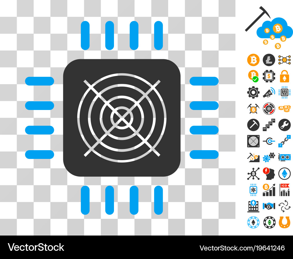 Asic processor icon with bonus Vector Image