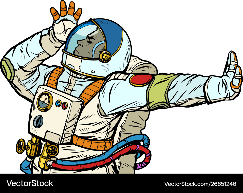 Astronaut in a spacesuit gesture denial shame Vector Image