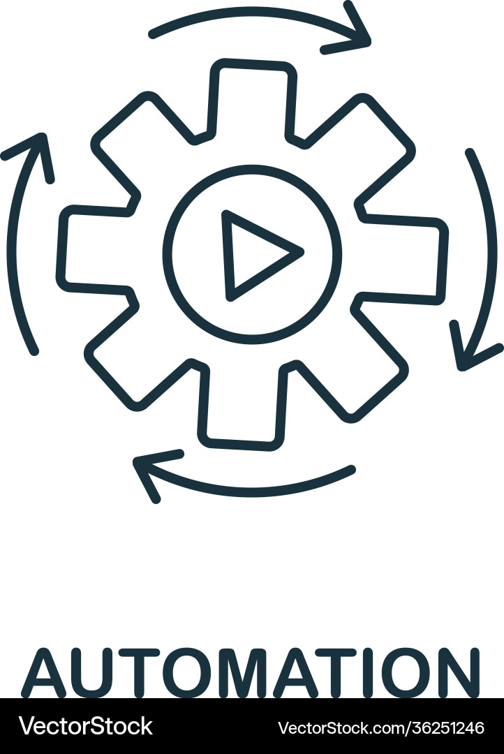Automation icon line style symbol from Automation icon line style symbol from vector image