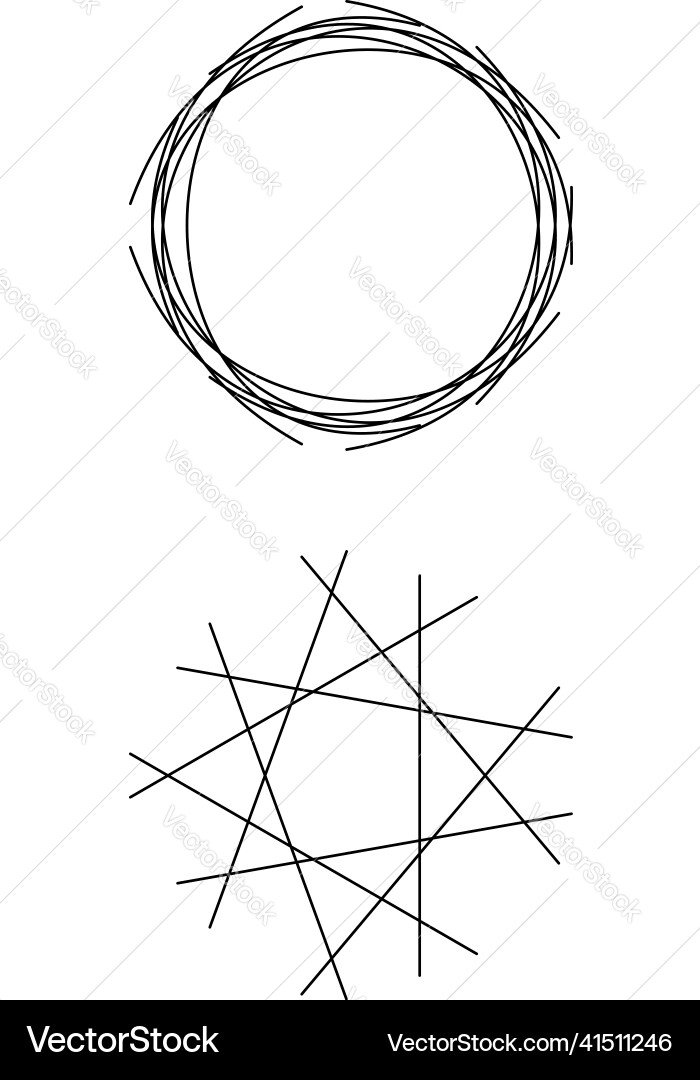 Circle circular form and matching angular edgy Circle circular form and matching angular edgy Vector Image