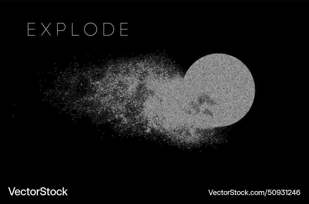 Circle explosion with abstract burst Circle explosion with abstract burst vector image