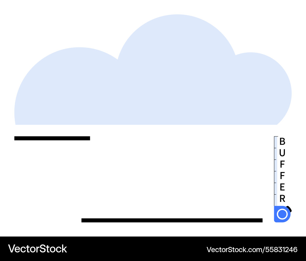 Cloud storage concept with buffer gauge Cloud storage concept with buffer gauge vector image