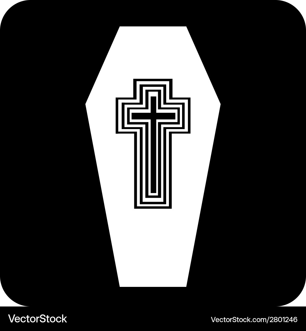 Coffin button Vector Image