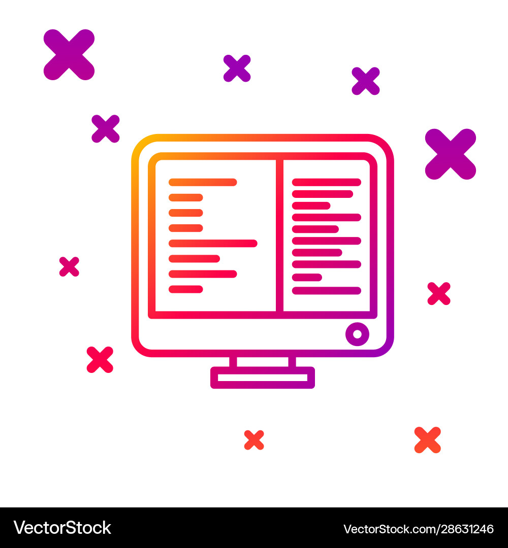 Color line computer monitor screen icon isolated Color line computer monitor screen icon isolated Vector Image