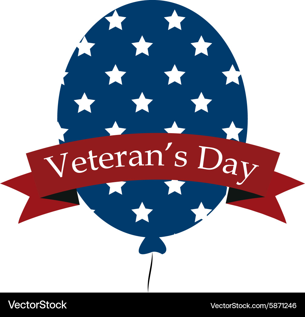 Colored background with text for veterans day vector image