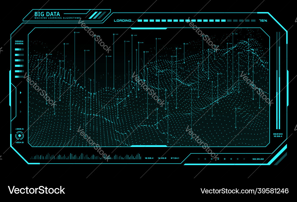 Data Flow Futuristic UI vector image