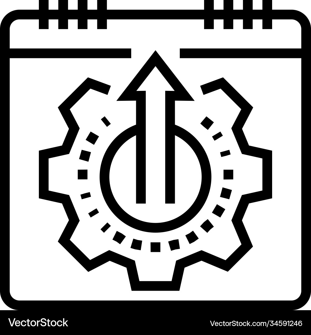 Date working process calendar line icon Vector Image