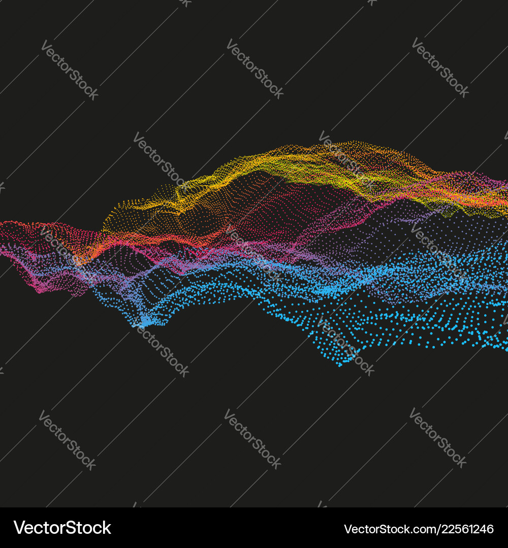 Dynamic Wave Grid Background vector image