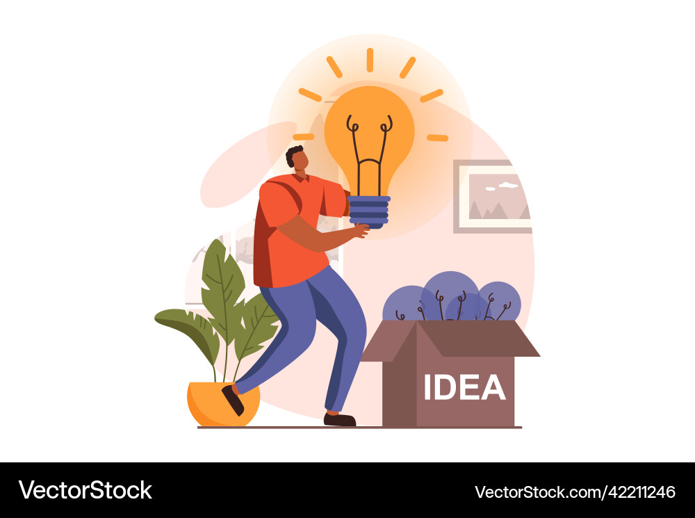 Finding ideas web concept in flat design Finding ideas web concept in flat design vector image