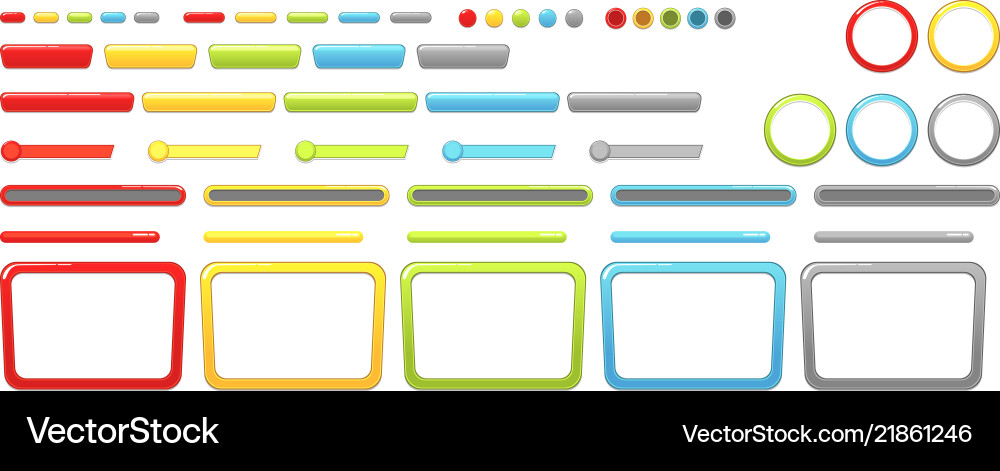 Game Button Templates - Pixel Art vector image