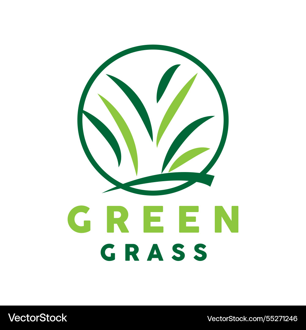 Grünes Gras Logo Natur Pflanze Landwirtschaft Blatt Grünes Gras Logo Natur Pflanze Landwirtschaft Blatt vektorbild