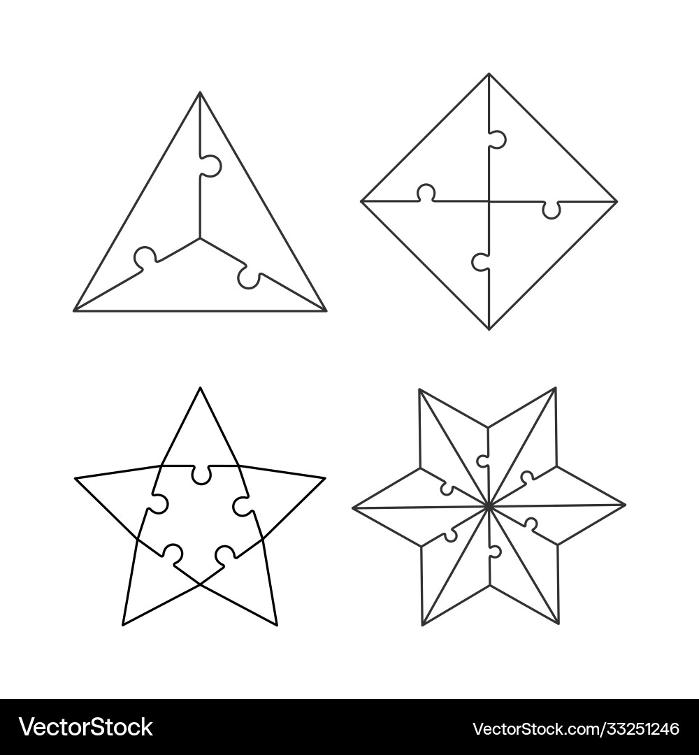 Jigsaw puzzle set from different shapes Jigsaw puzzle set from different shapes Vector Image