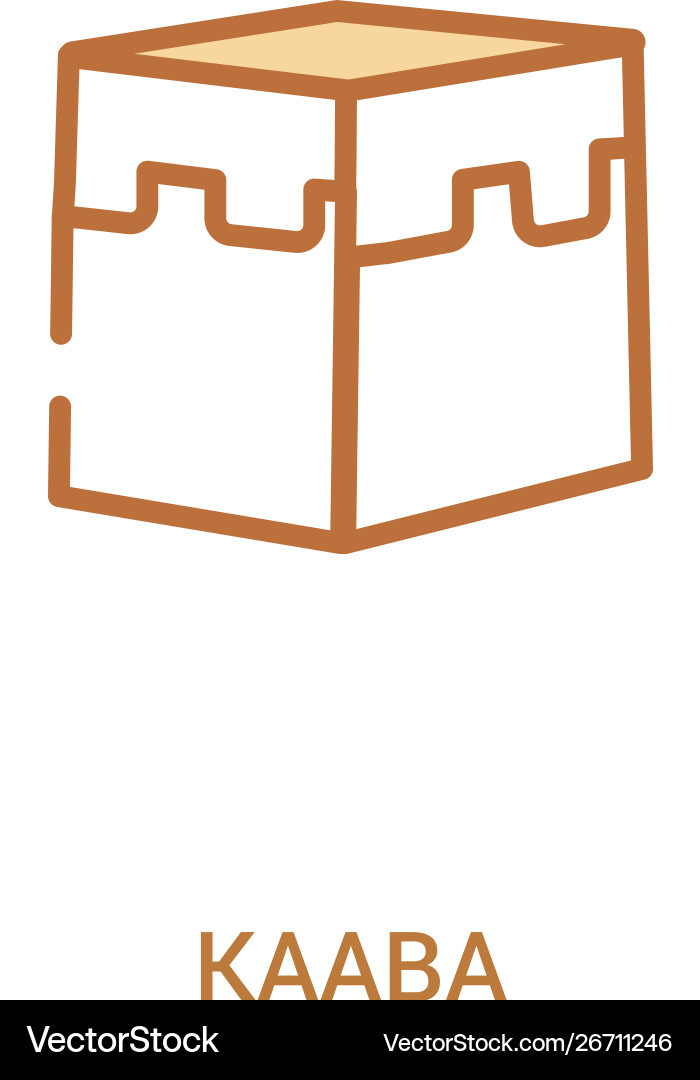 Kaaba concept 2 colored icon simple line element Kaaba concept 2 colored icon simple line element vector image