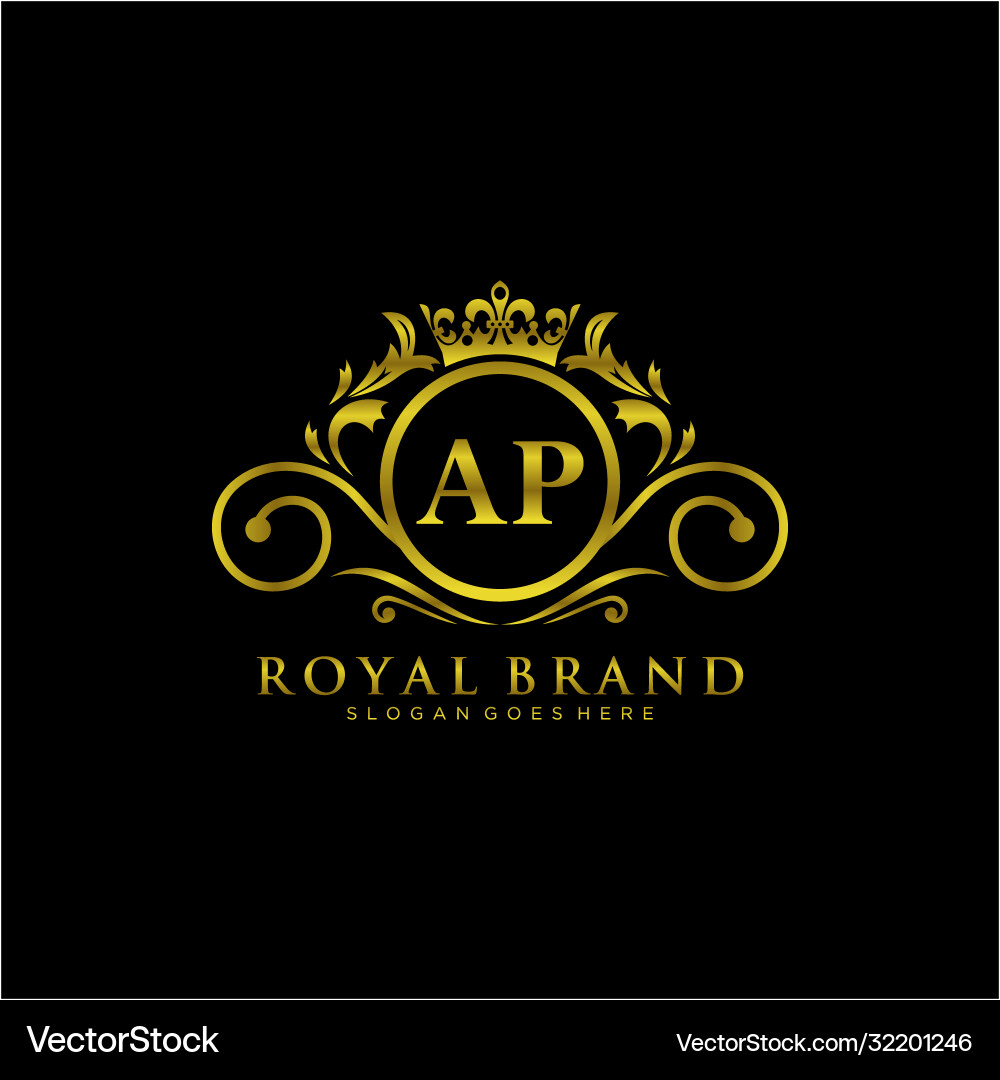 Luxury Initial Logo Template - AP – Royalty-Free Vector | VectorStock, image size:1000x1080