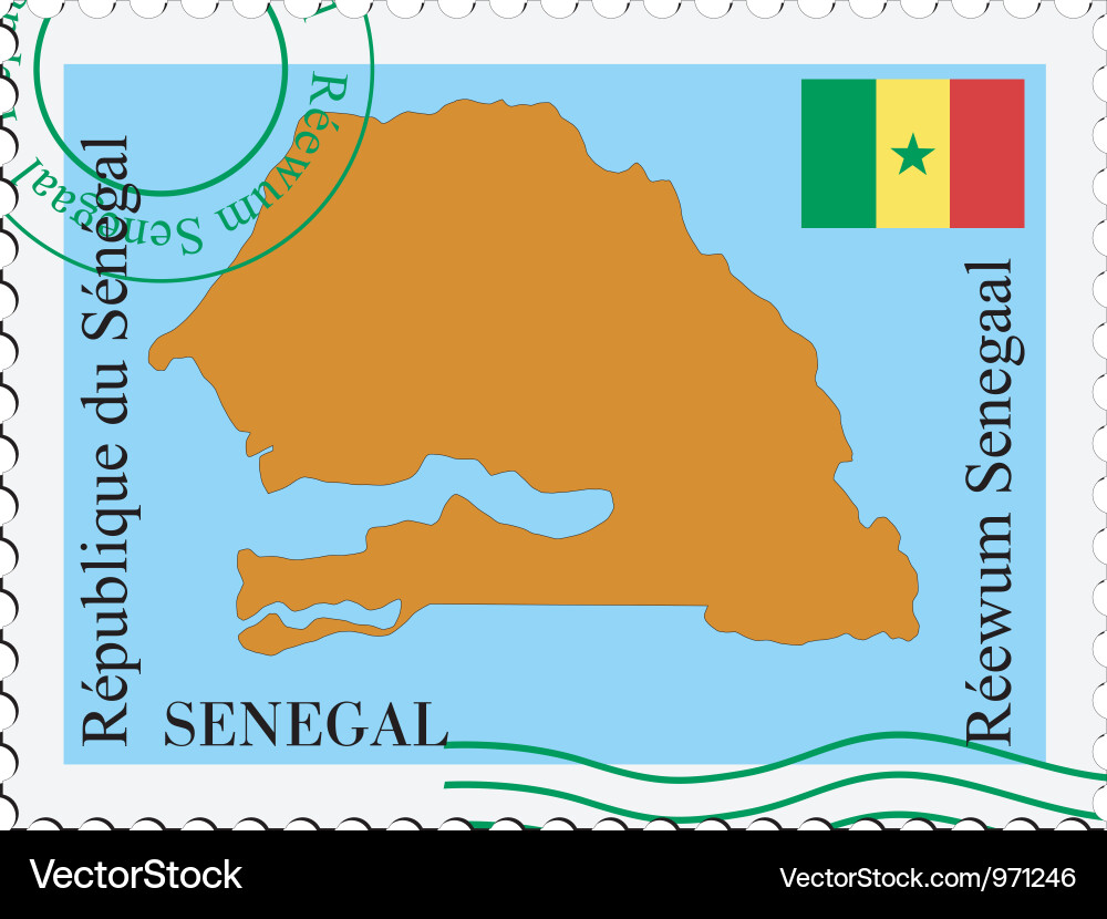 Mail to-from senegal Vector Image